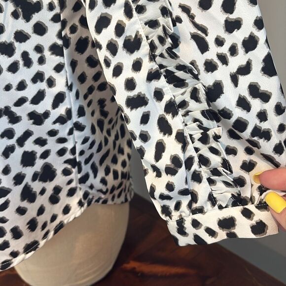 J Crew Ruffle Neck Long Sleeve Top Size XS - Picture 4 of 13